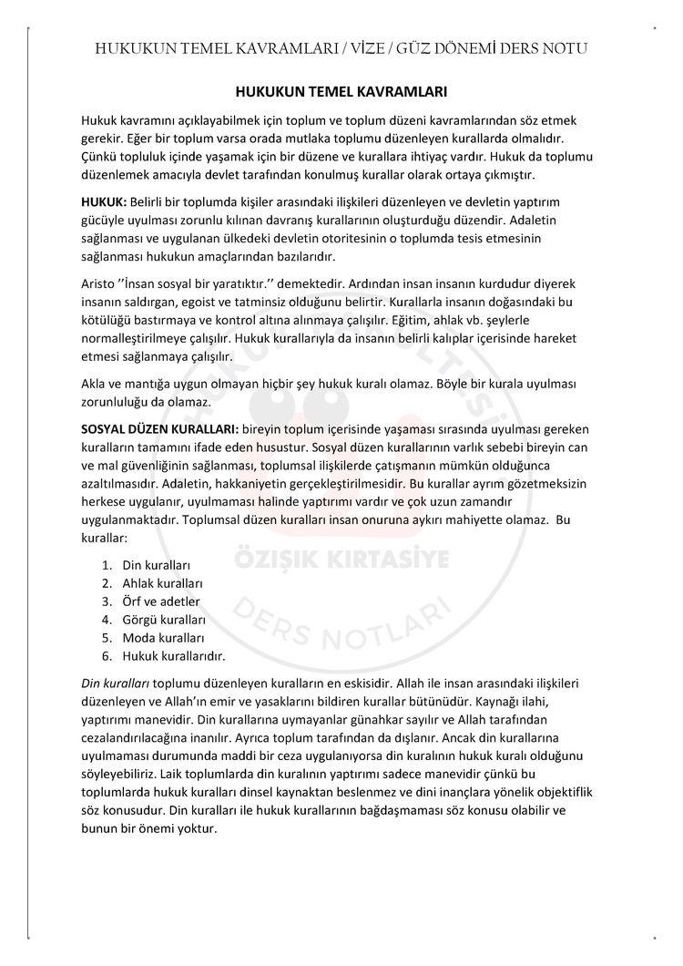 HUKUK BAŞLANGICI (HTK) GÜZ DÖNEMİ.VİZE (A).CLASS