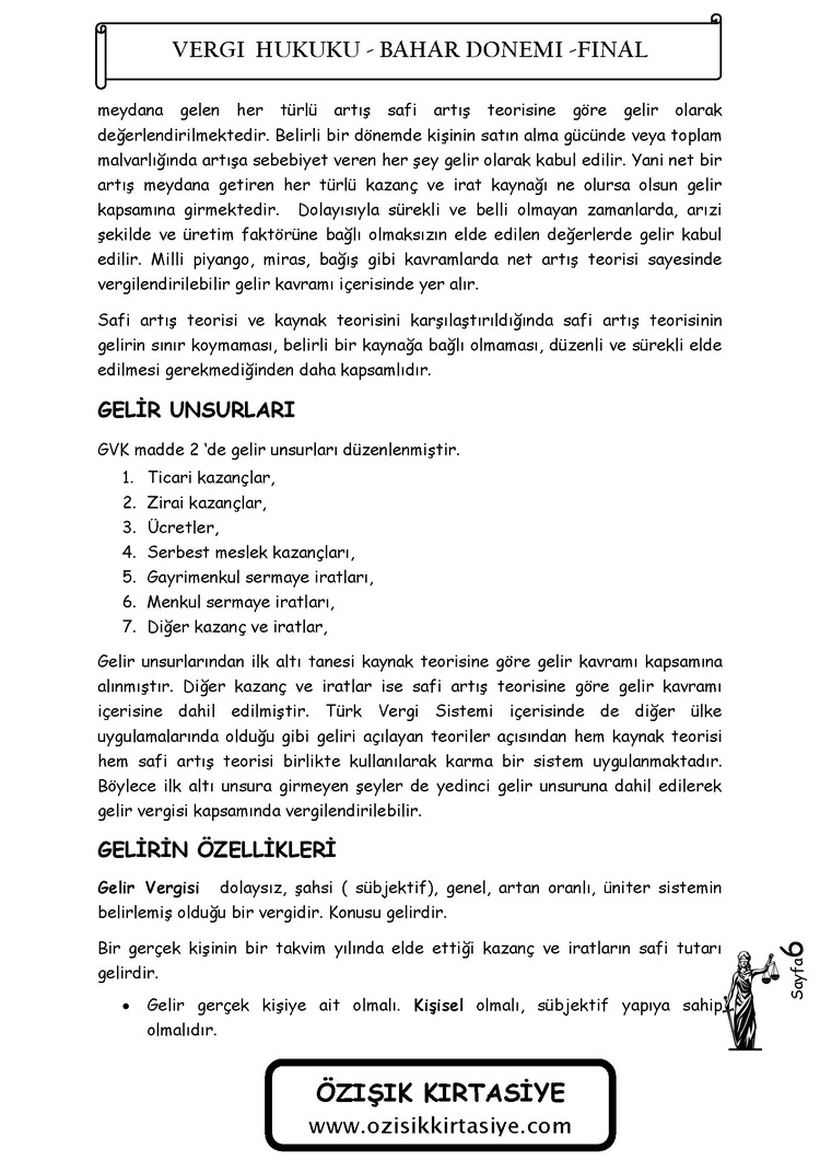 VERGİ HUKUKU / FİNAL / BAHAR DÖNEMİ.(C).CLASS