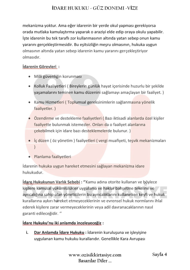 İDARE HUKUKU-GÜZ DÖNEM.VİZE.(A).CLASS