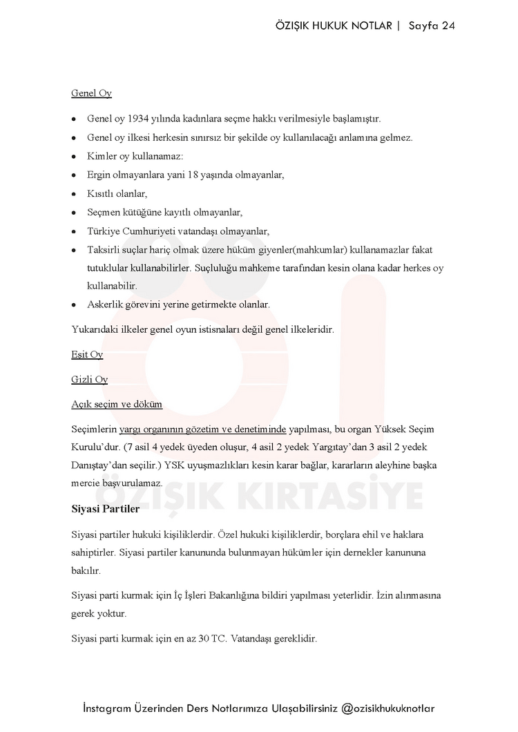 ( TÜRK ) ANAYASA HUKUKU / FİNAL / BAHAR DÖNEMİ.(A).CLASS