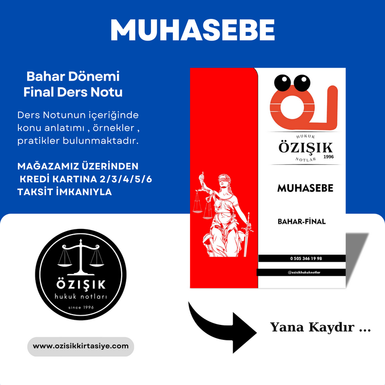 MUHASEBE / FİNAL / BAHAR DÖNEMİ