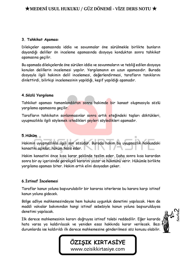 MEDENİ USUL HUKUKU-GÜZ DÖNEMİ.(VİZE)