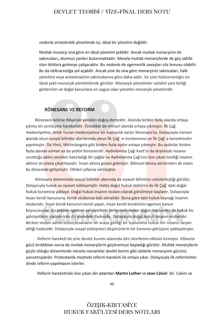 DEVLET TEORİSİ VİZE-FİNAL (TEK) DÖNEM