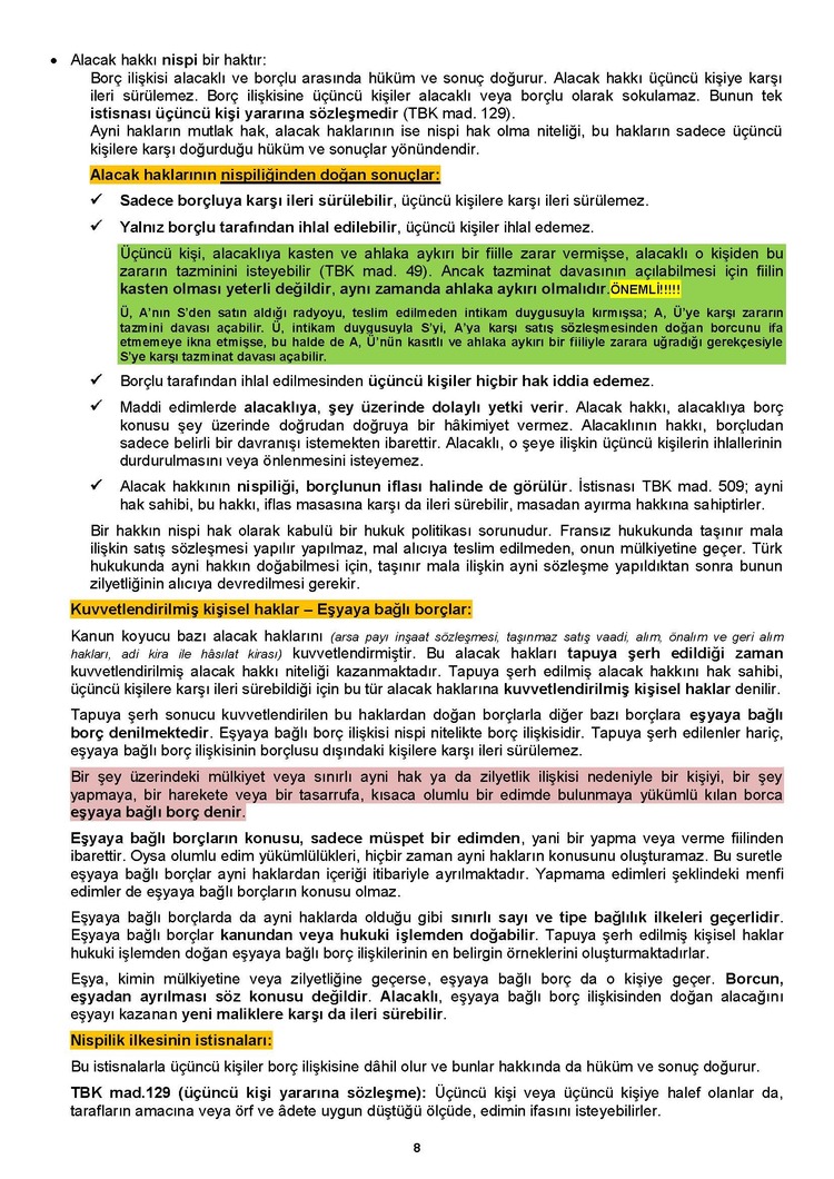 FİKRET - EREN BORÇLAR GENEL HUKUKU KİTAP ÖZETİ 