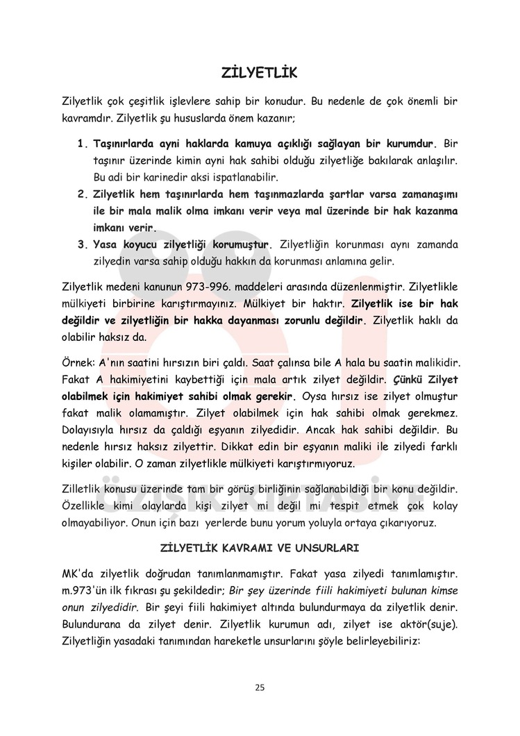 EŞYA HUKUKU / VİZE / GÜZ DÖNEMİ.(A).CLASS