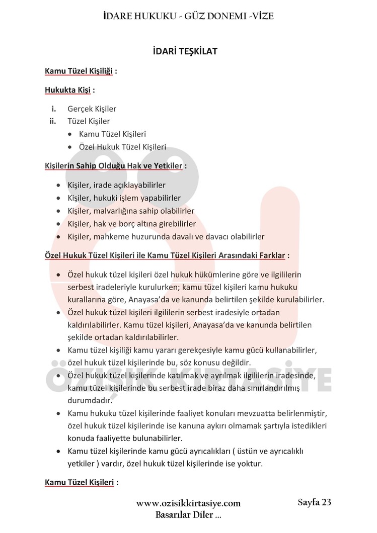 İDARE HUKUKU-GÜZ DÖNEM.VİZE.(A).CLASS