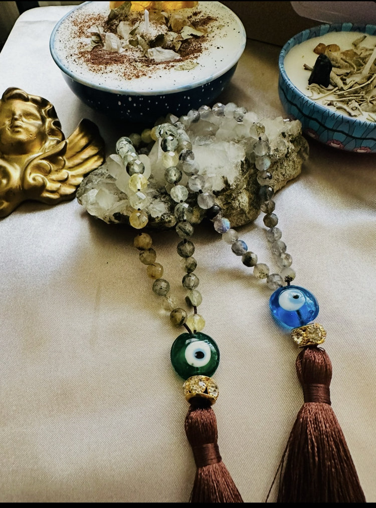 Prehnite Taşlı Niyet & Esma Çalışma Tespihi