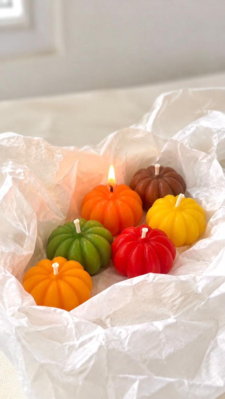Mini Pumpkins – 6'lı Renkli Balkabağı Mum Seti 