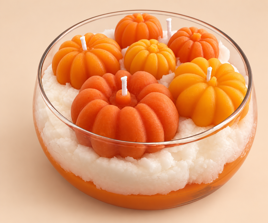 Pumpkin Cream Cloche – Kremalı Cam Kase Bal Kabağı Mum