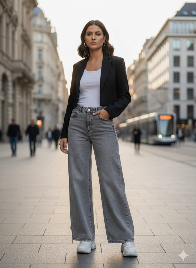 Zara bayan Palazzo gri likralı pantolon