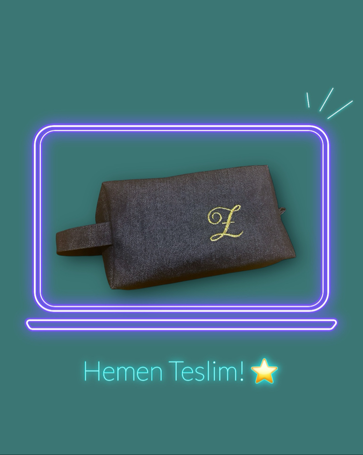 HEMEN TESLİM Z harf nakışlı bakım çantası