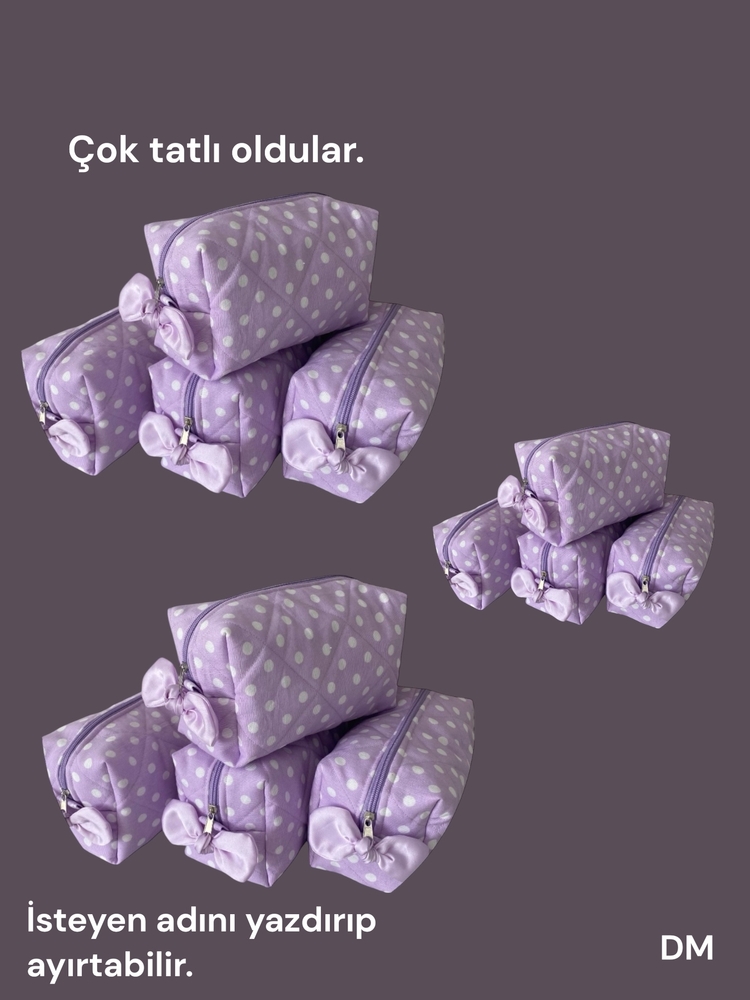 Lila Beyaz Puantiyeli Organizer