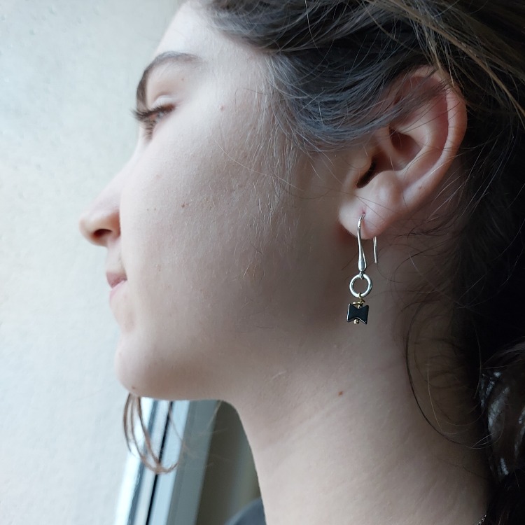 Tiny Black Earrings