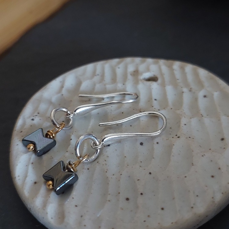 Tiny Black Earrings