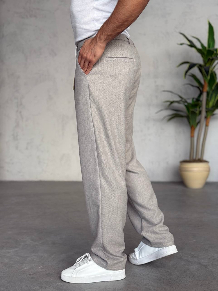 Yün Pamuk Baggy Kalıp Pantolon