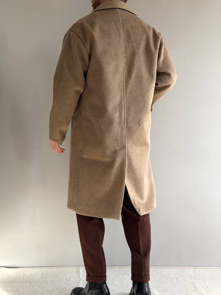 Oversize Uzun Kaşe Kaban