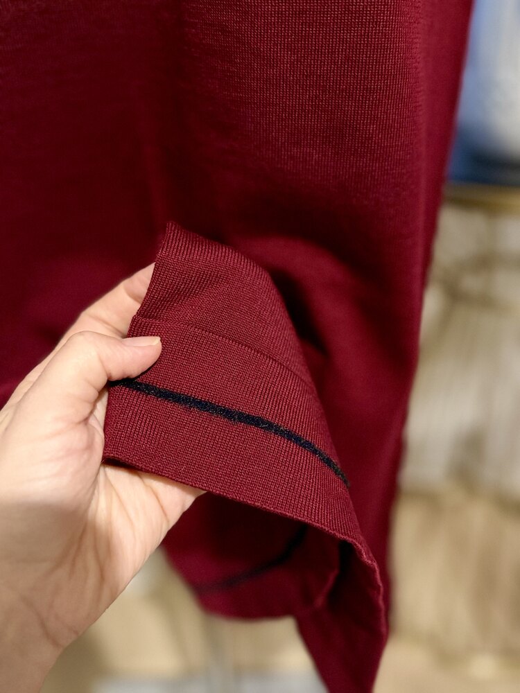 Bordo Kolu Leopar Detaylı Elbise Triko Elbise Elbise