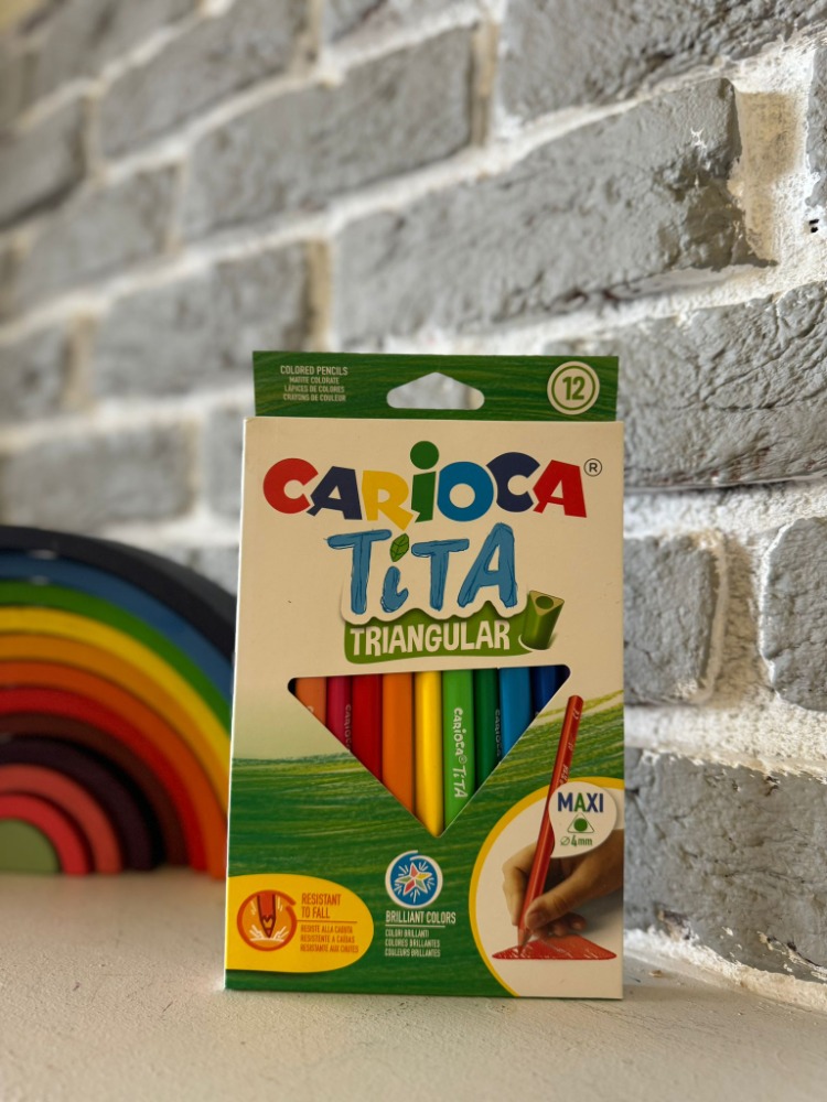 Carioca Tita Üçgen Kuru Boya – 12’li (Maxi Uç)