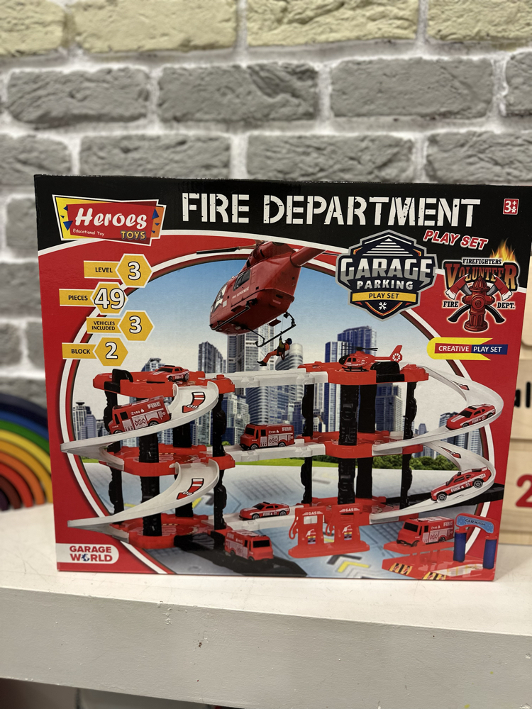 Heroes İtfaiye Otopark Seti – 3 Katlı Garaj Oyun Seti 49 parça