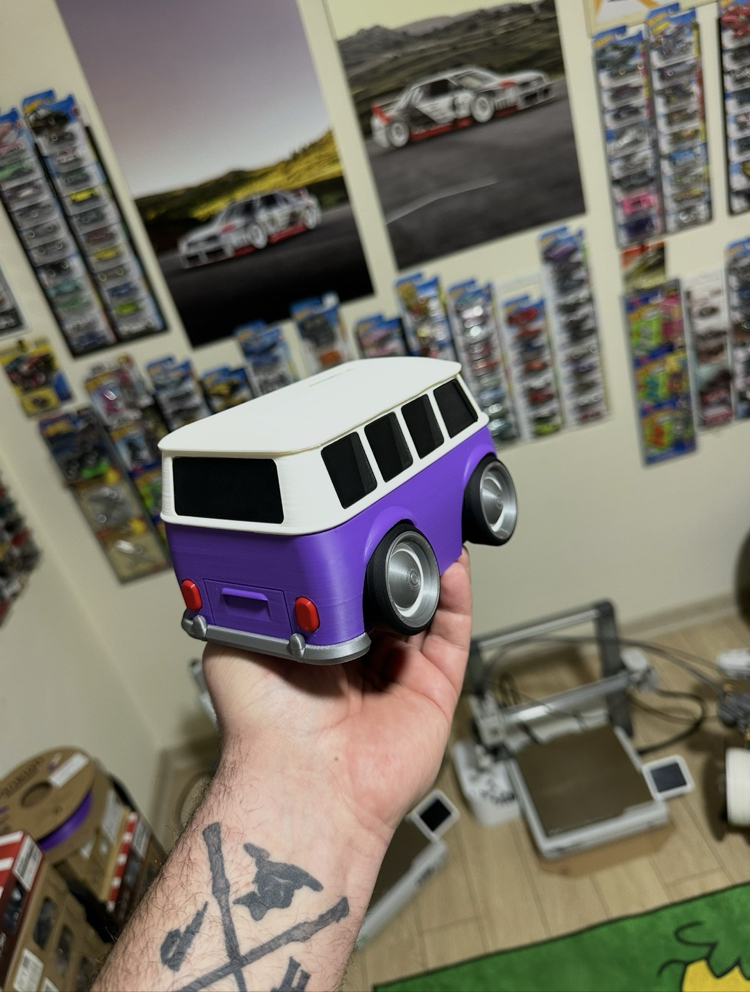 ❌VW T1 Tooned Bus Kumbara 3D Baskı❌