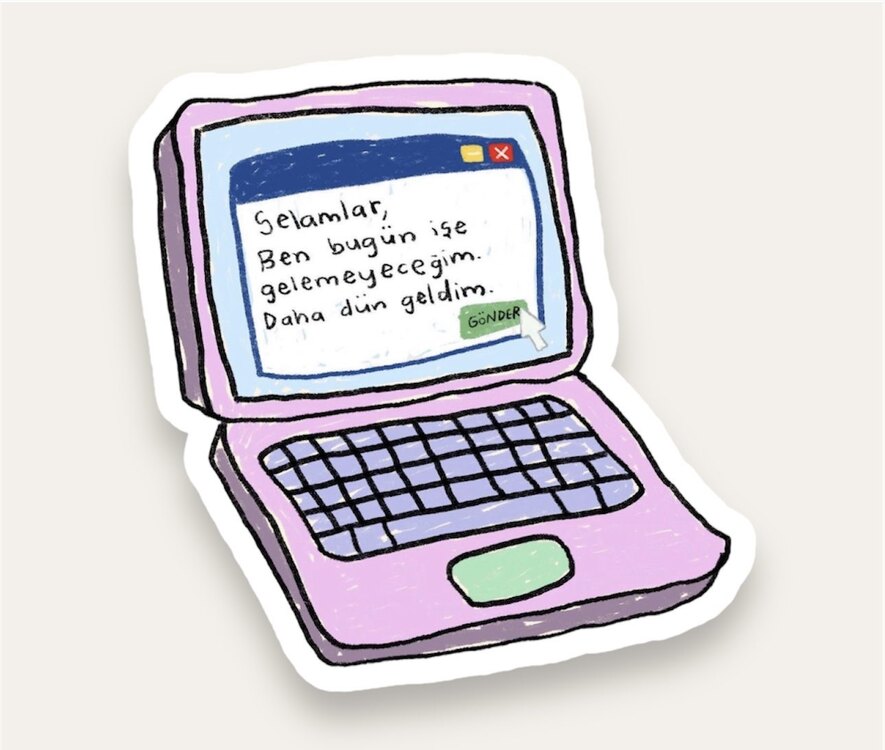 Bugün İşe Gelemiyorum Tekli Sticker Seti