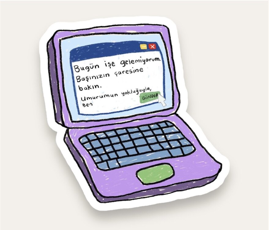 Bugün İşe Gelemiyorum Tekli Sticker Seti