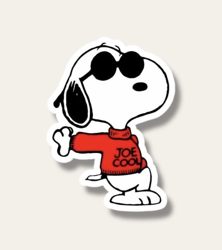 Snoopy Joe Cool Tekli Sticker