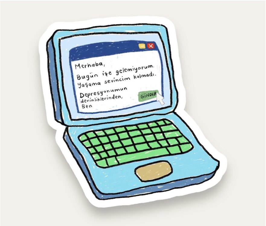 Bugün İşe Gelemiyorum Tekli Sticker Seti