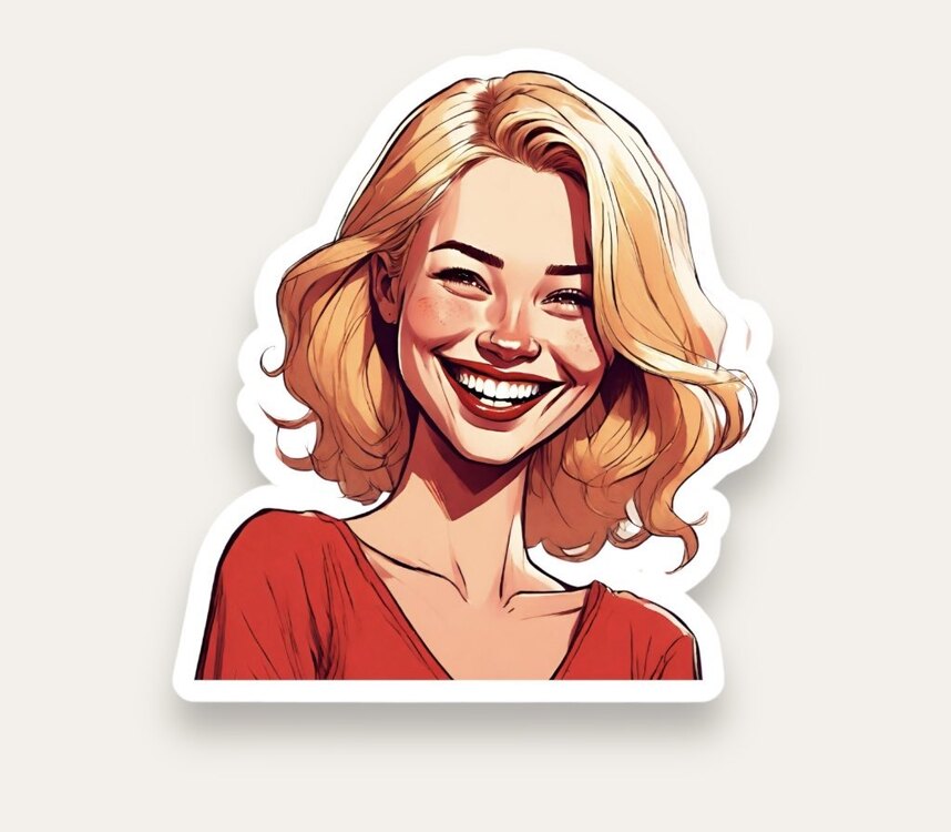 Wavy Blonde Tekli Sticker 