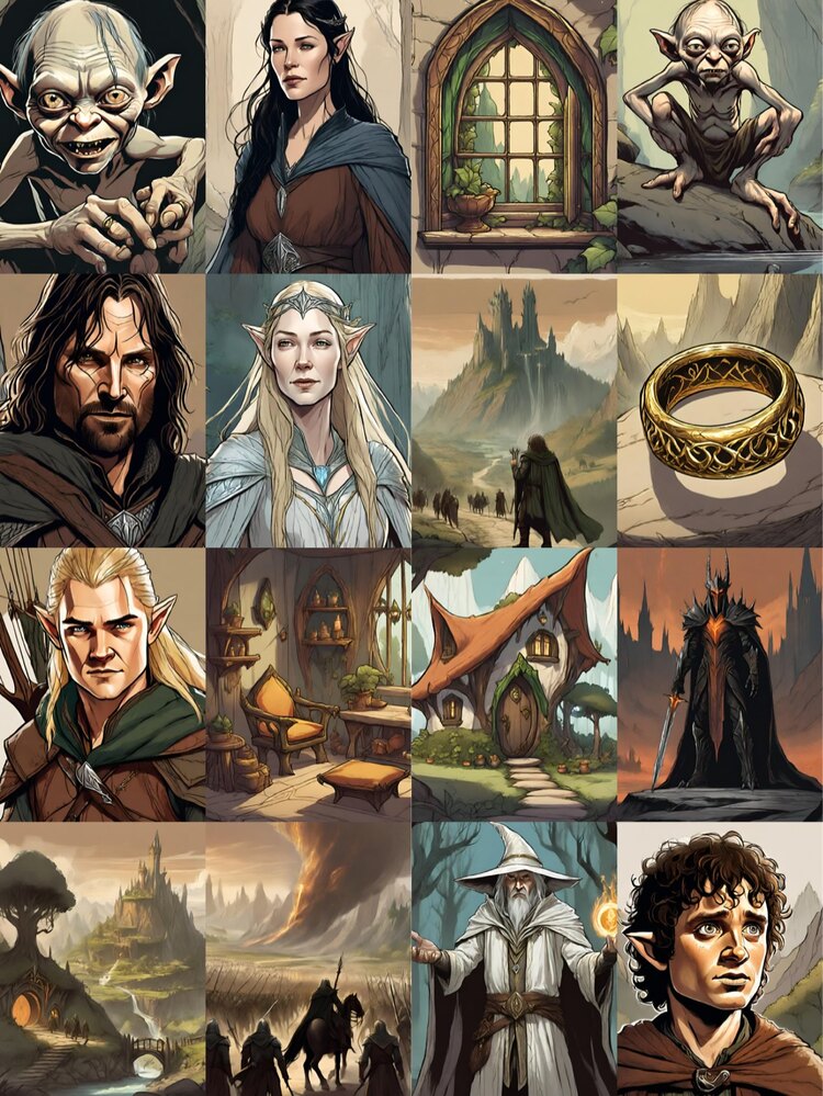 Lord of the rings Scrapbook Kağıt Seti (16 adet)