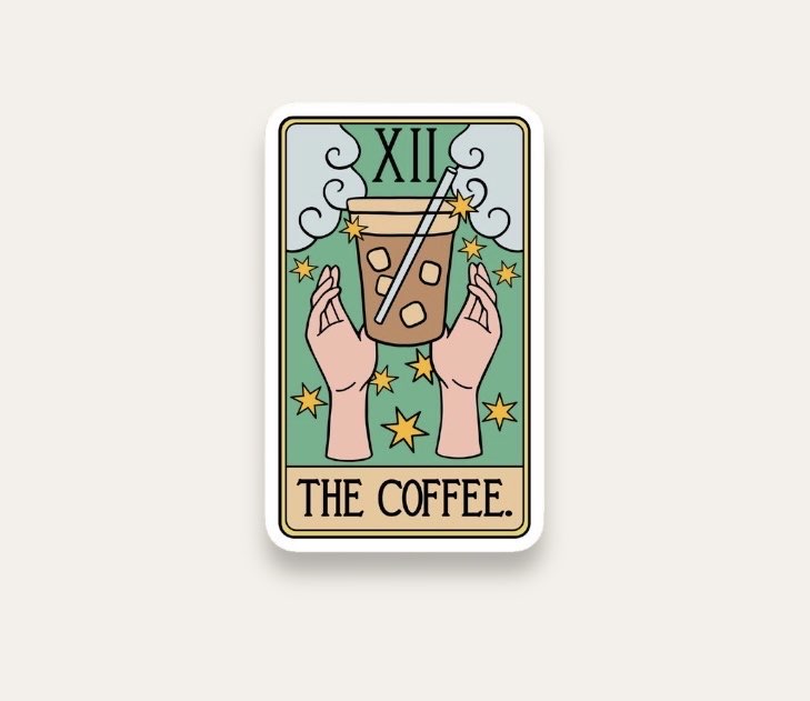 The Coffee Tarot Card Tekli Sticker 