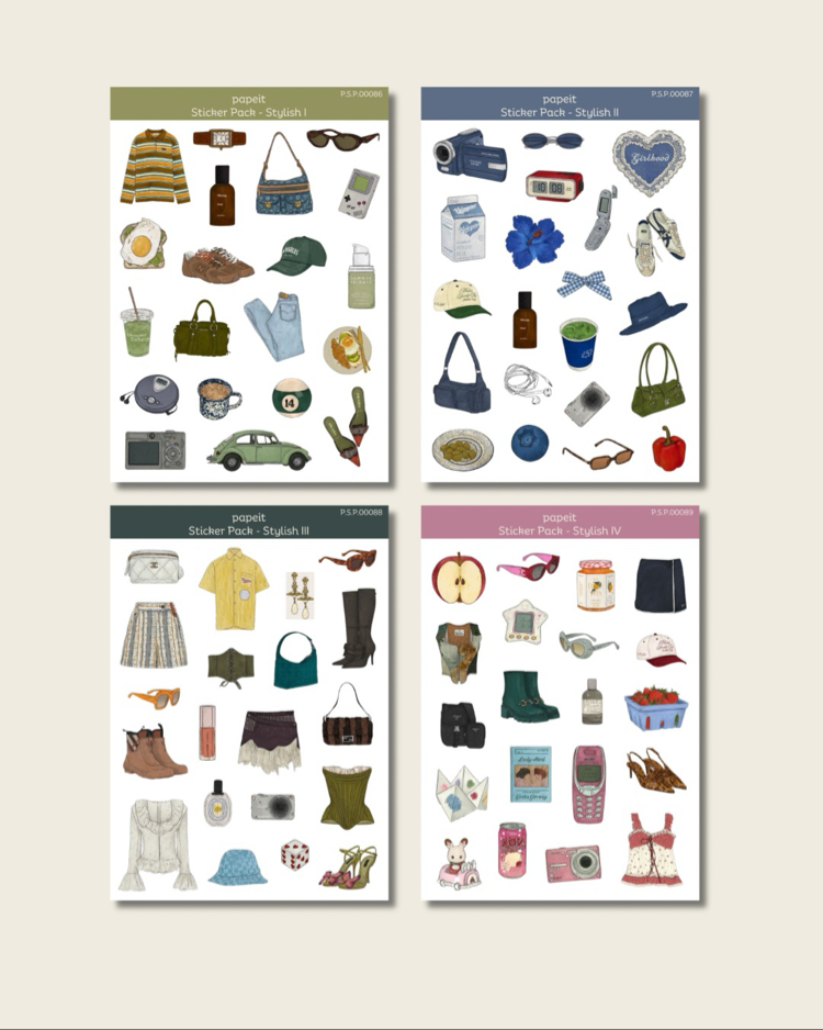 Stylish 4lü Sticker Pack 