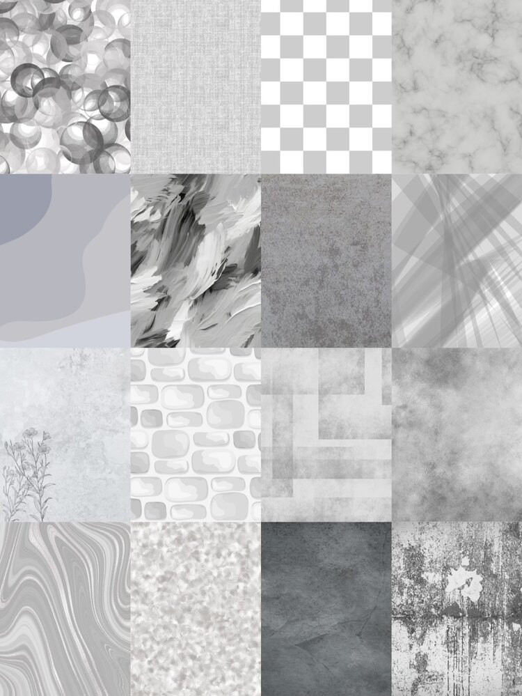 Gray Scrapbook Kağıt Seti(16 adet)