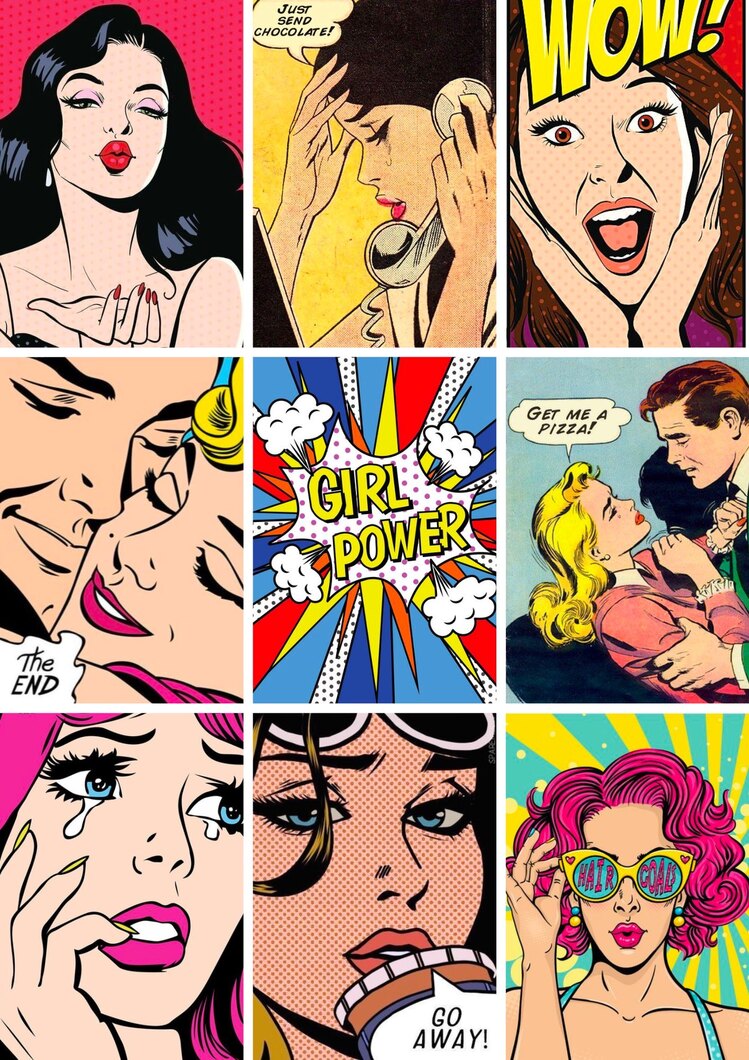 Pop Art Sticker Seti (9 adet)