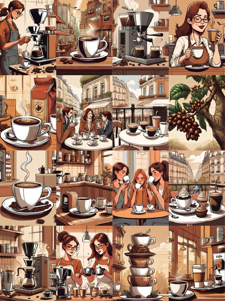 Coffee Lovers Scrapbook Kağıt Seti(16 adet)