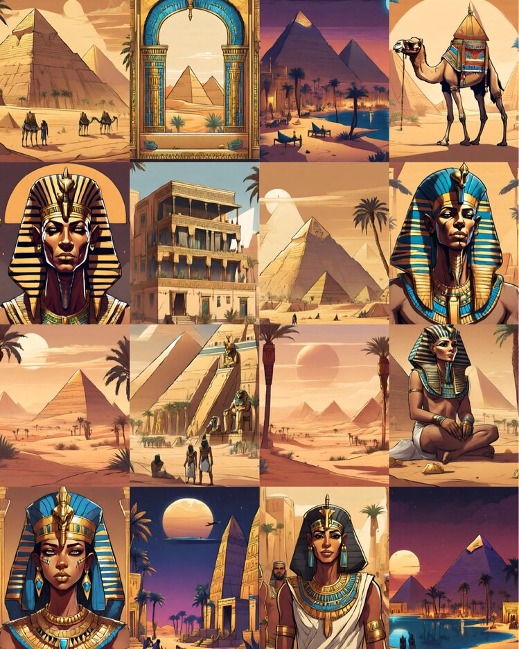 Egypt Scrapbook Kağıt Seti(16 adet)