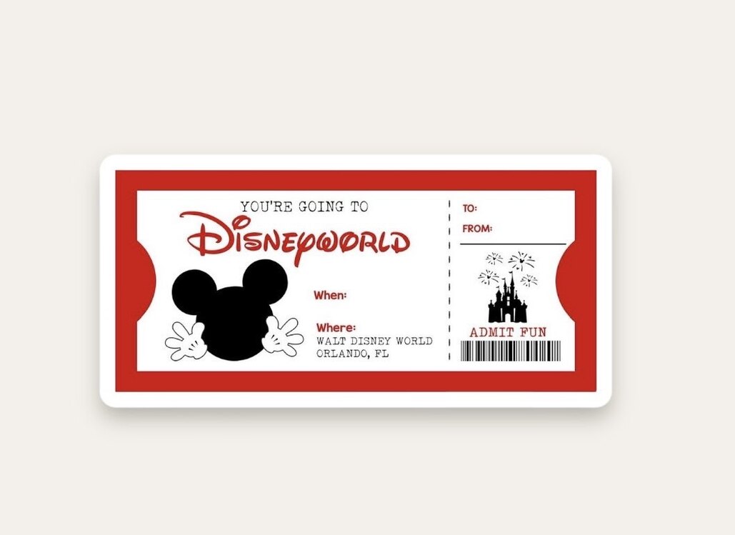 Disney World Ticket Tekli Sticker 