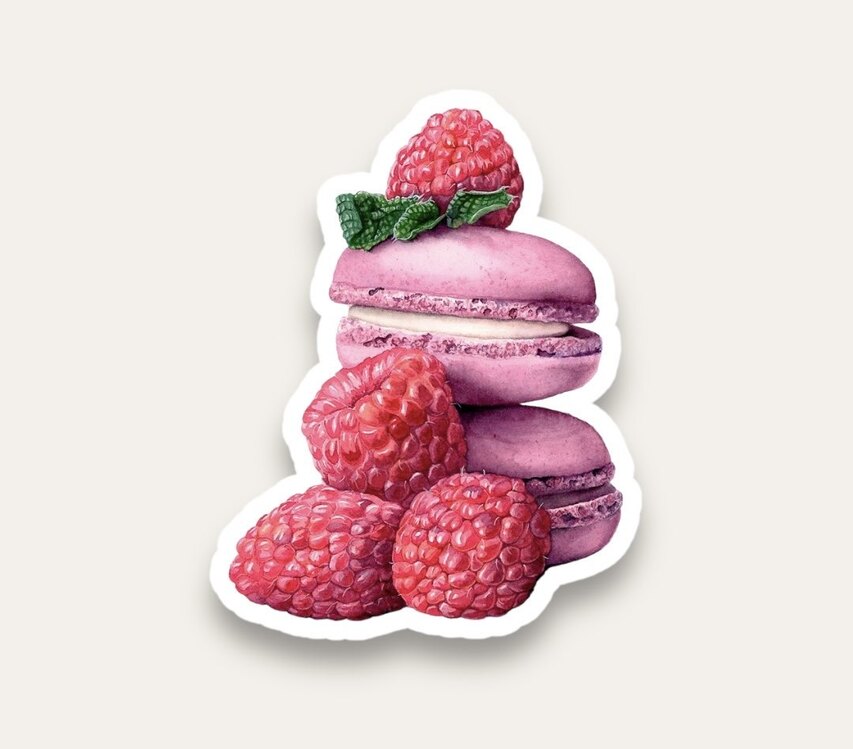 Pink macaroons Tekli Sticker