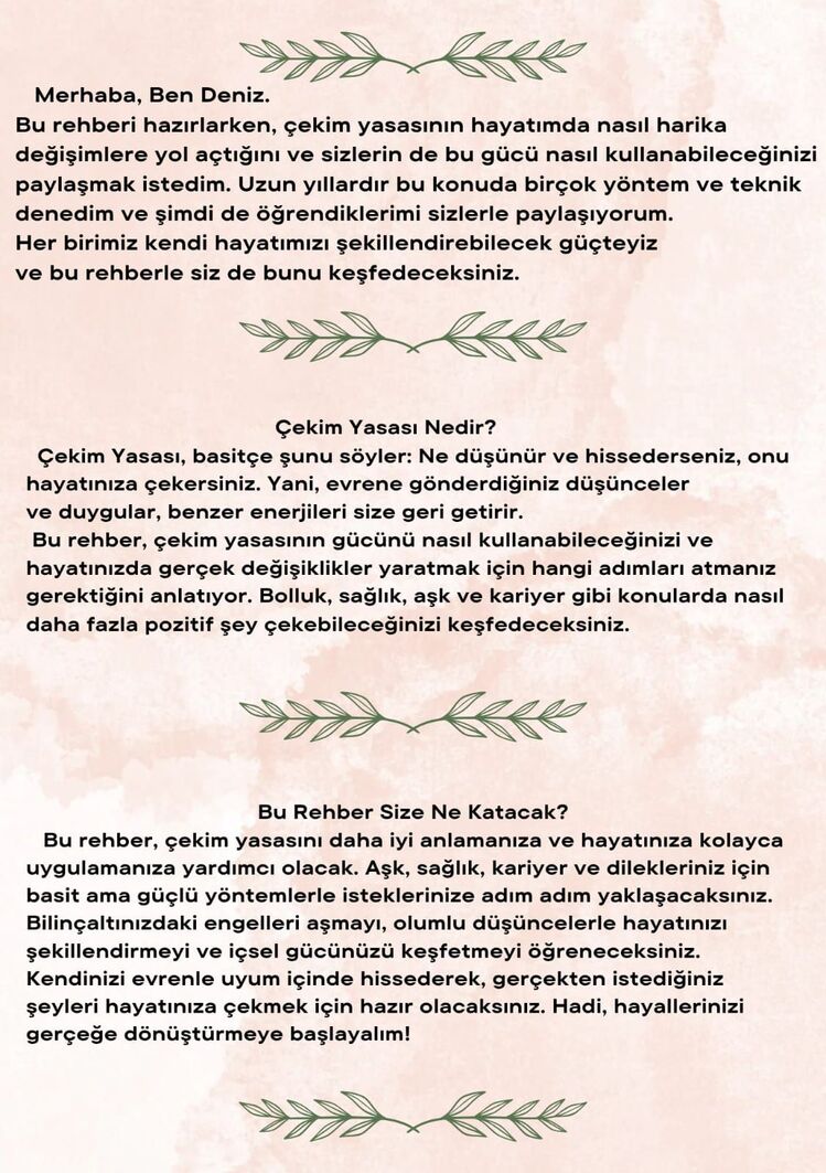 Çekim Yasası Uygulama Rehberi