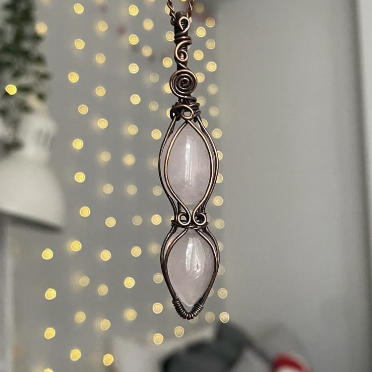 Pembe Kuvars Kolye 