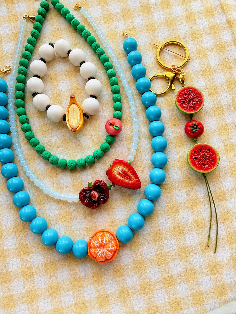 Mandalina ~ mavi tasarım kolye