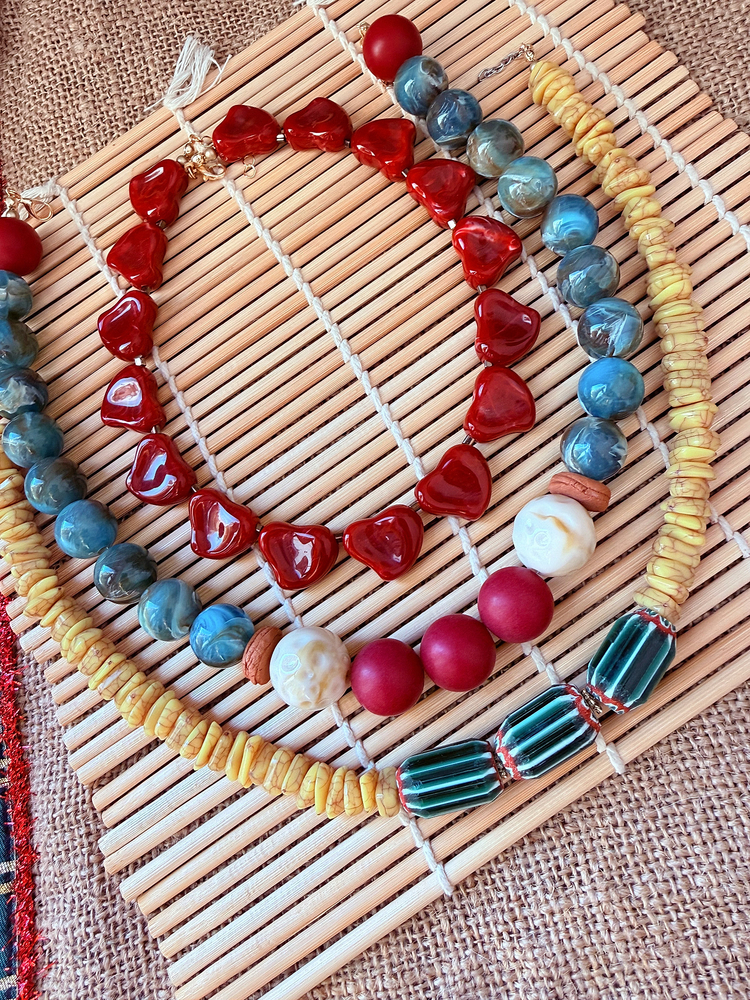 Burgundy Heart ~ Kalp Tasarım bordo kolye