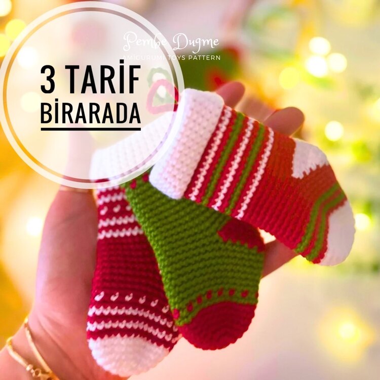 3 desen bir arada / Çorap tarifi 