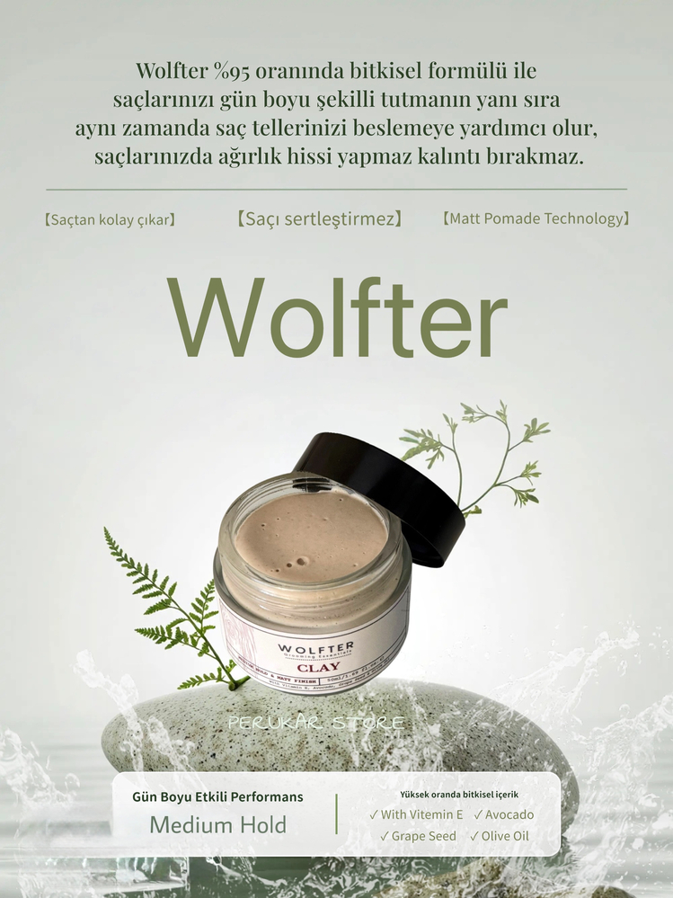 WOLFTER CLAY POMADE WAX 50ml