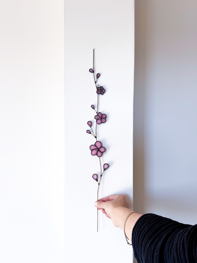 Sakura / Duvara asılan vitray çiçek