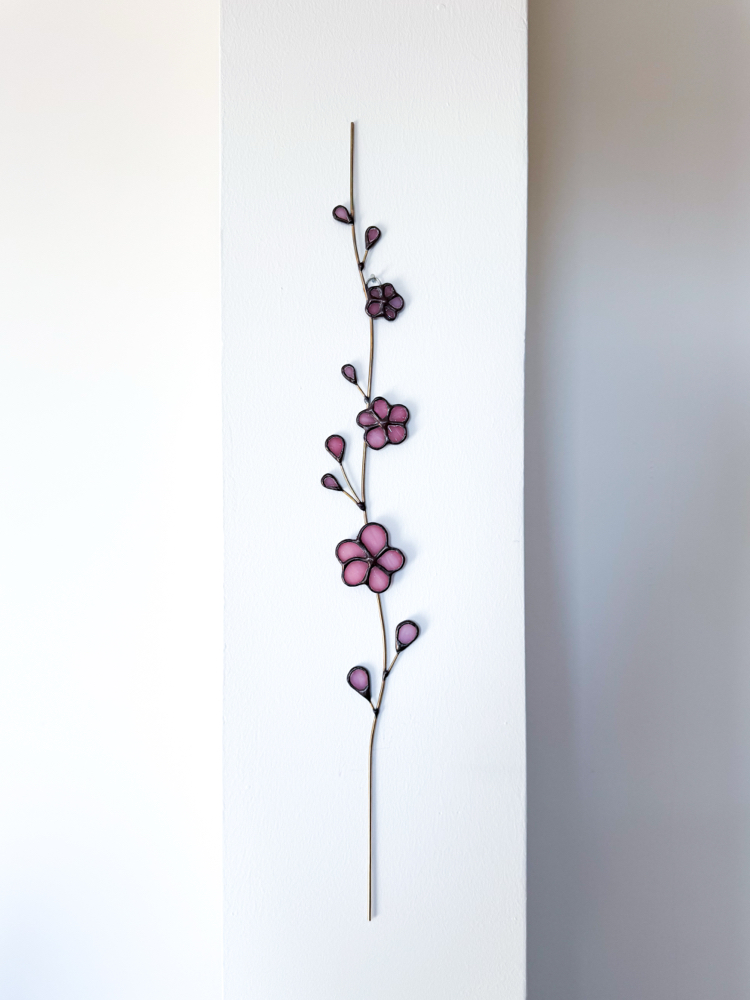 Sakura / Duvara asılan vitray çiçek