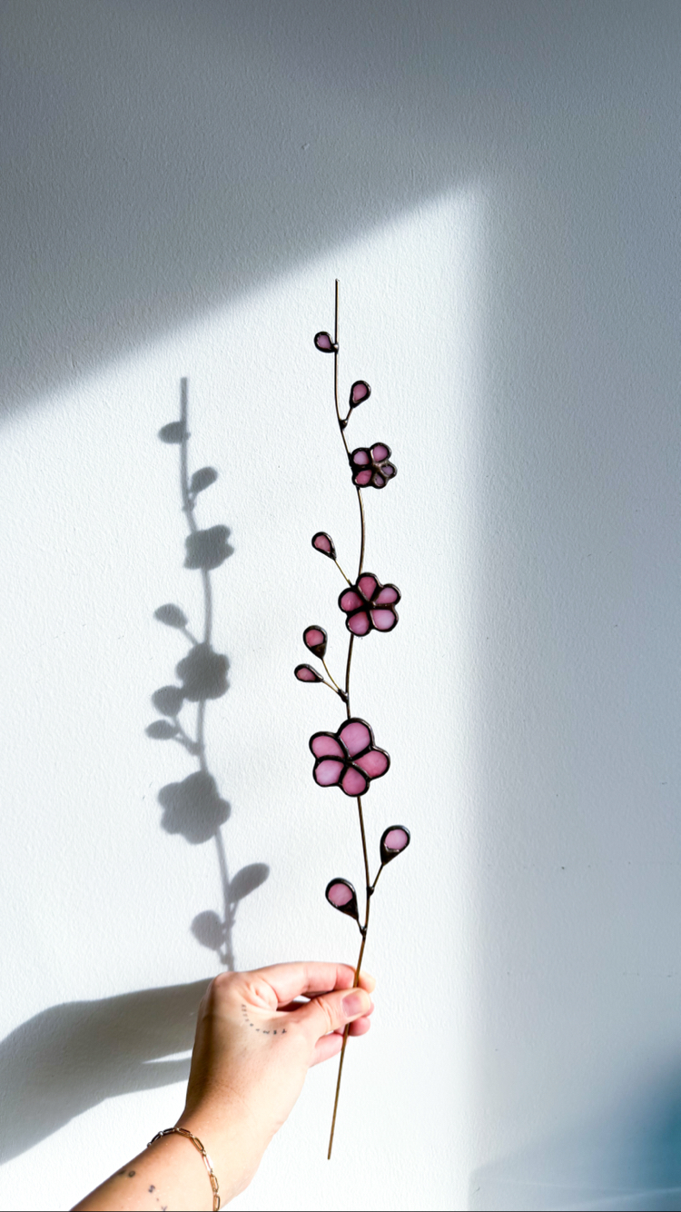 Sakura / Duvara asılan vitray çiçek