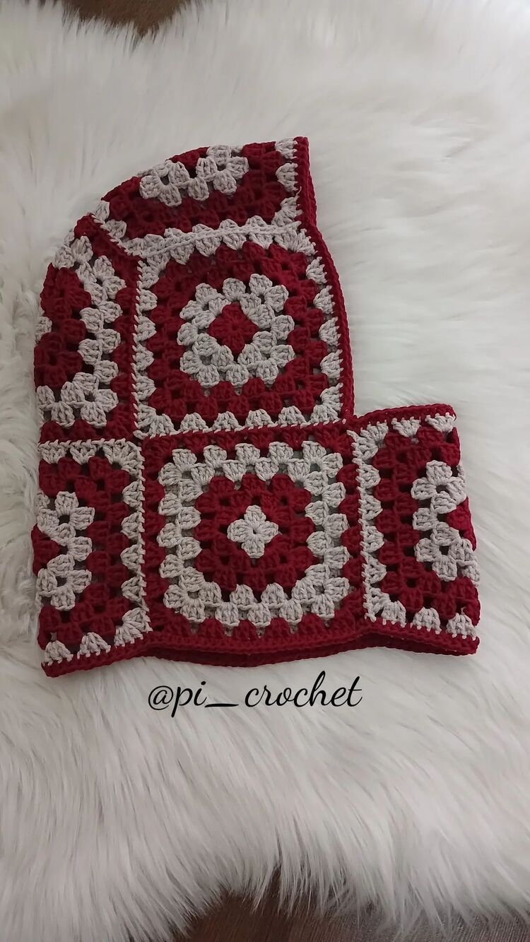 bordo & gri balaclava