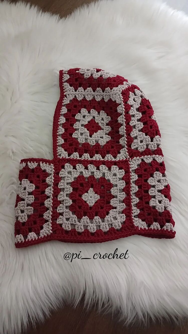 bordo & gri balaclava