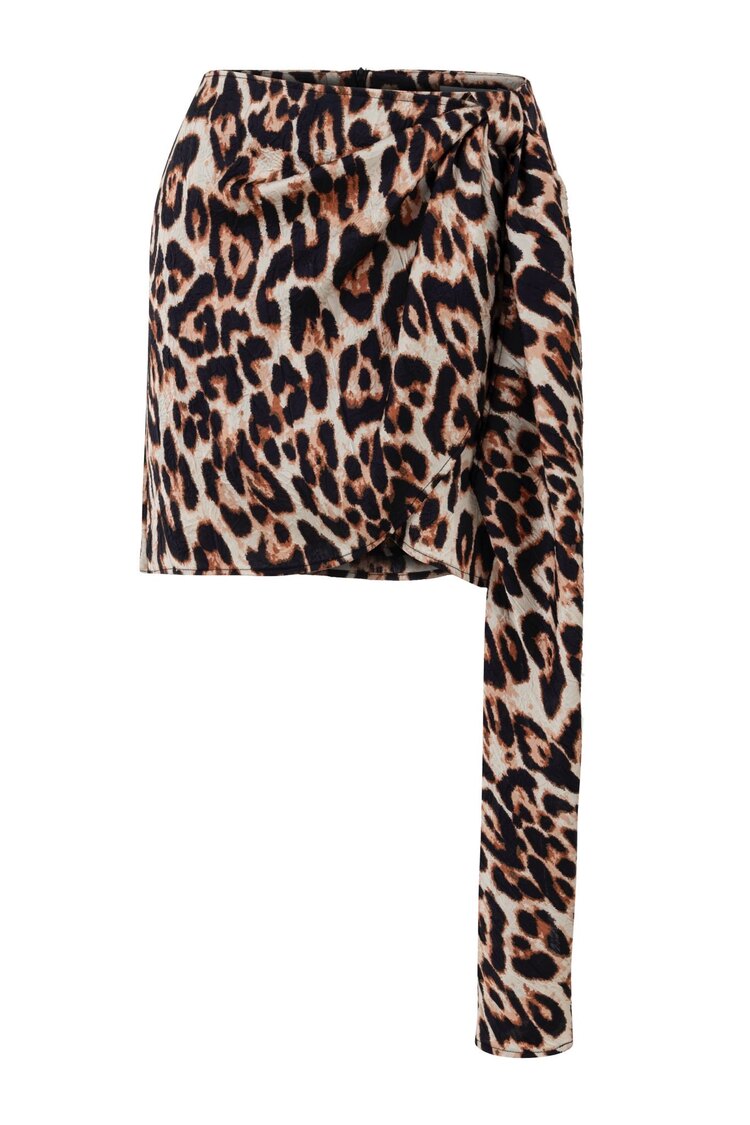 LEOPAR DESENLİ SATEN ETEK